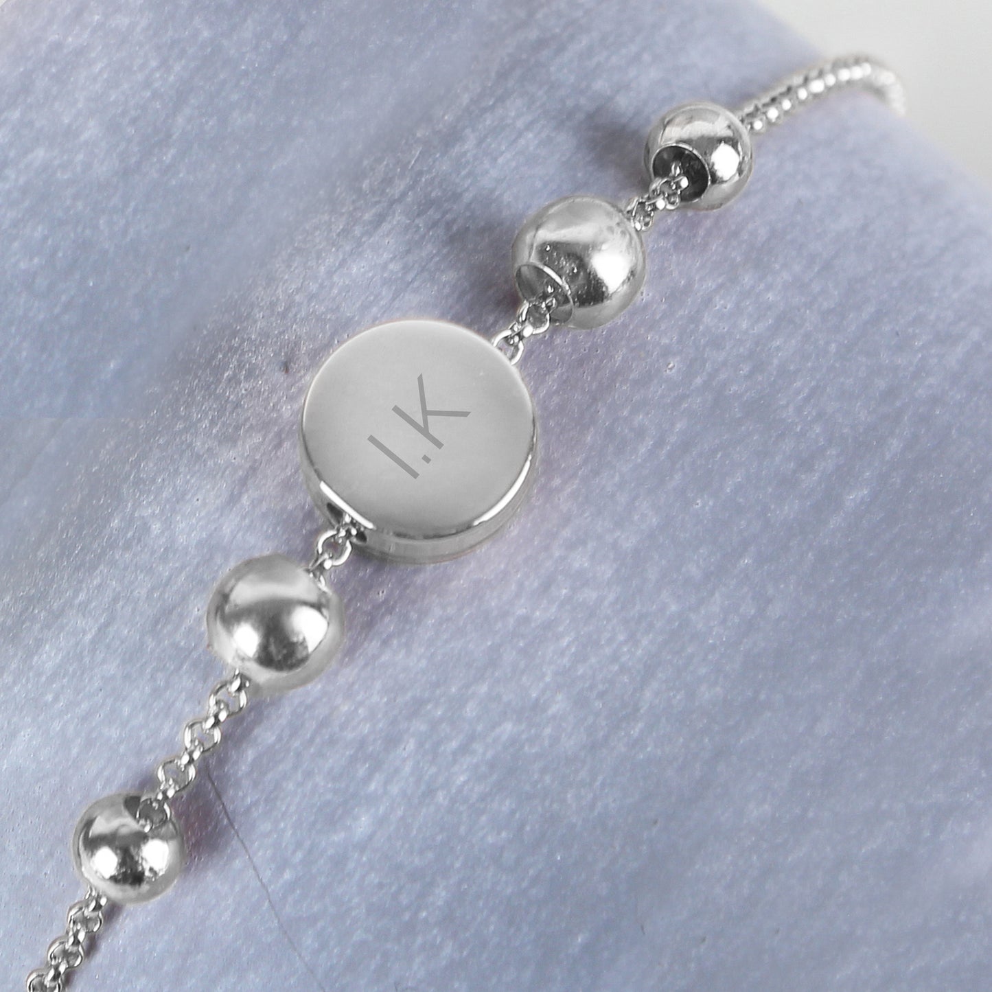 Personalised Silver Plated Initials Disc Bracelet - Personalise It!
