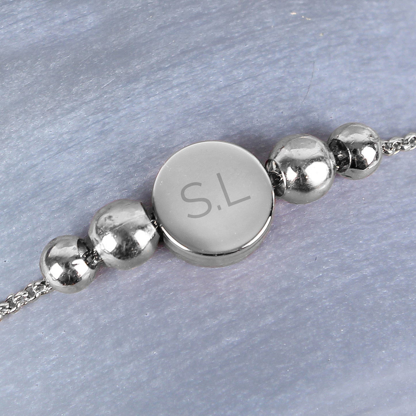 Personalised Silver Plated Initials Disc Bracelet - Personalise It!