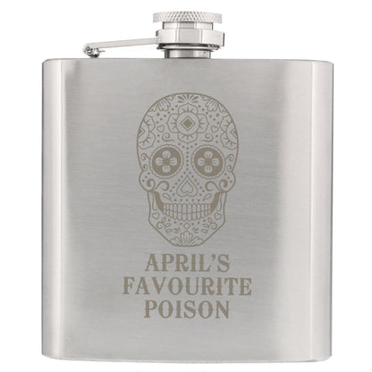 Personalised Sugar Skull Hip Flask - Personalise It!