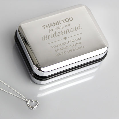 Personalised Bridesmaid Box and Heart Necklace - Personalise It!