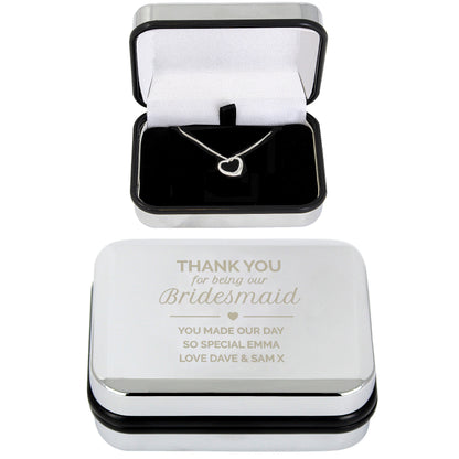 Personalised Bridesmaid Box and Heart Necklace - Personalise It!