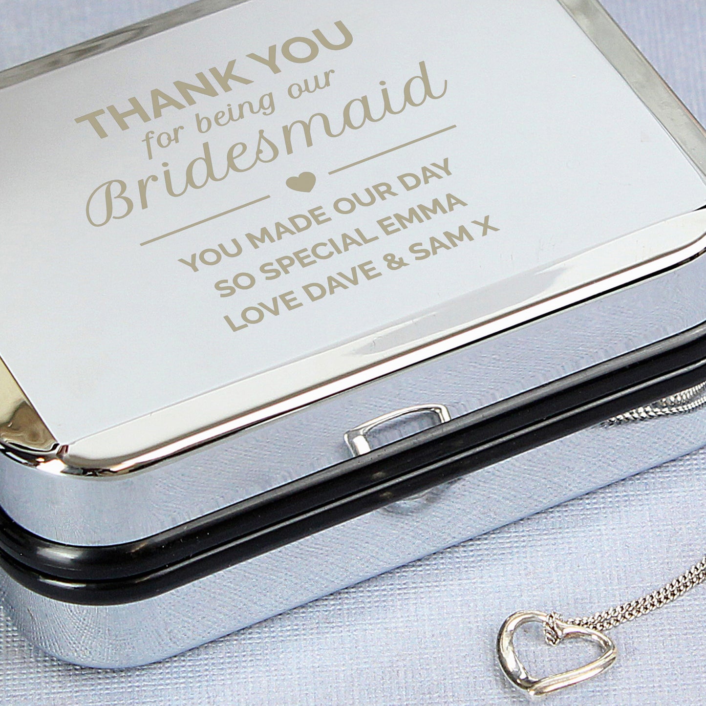 Personalised Bridesmaid Box and Heart Necklace - Personalise It!