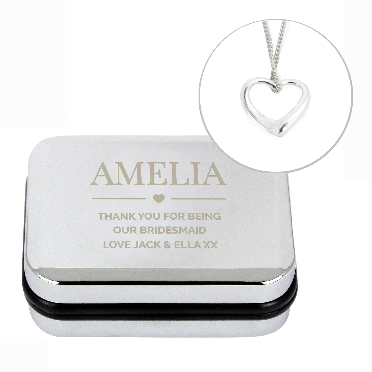 Personalised Box and Heart Necklace - Personalise It!