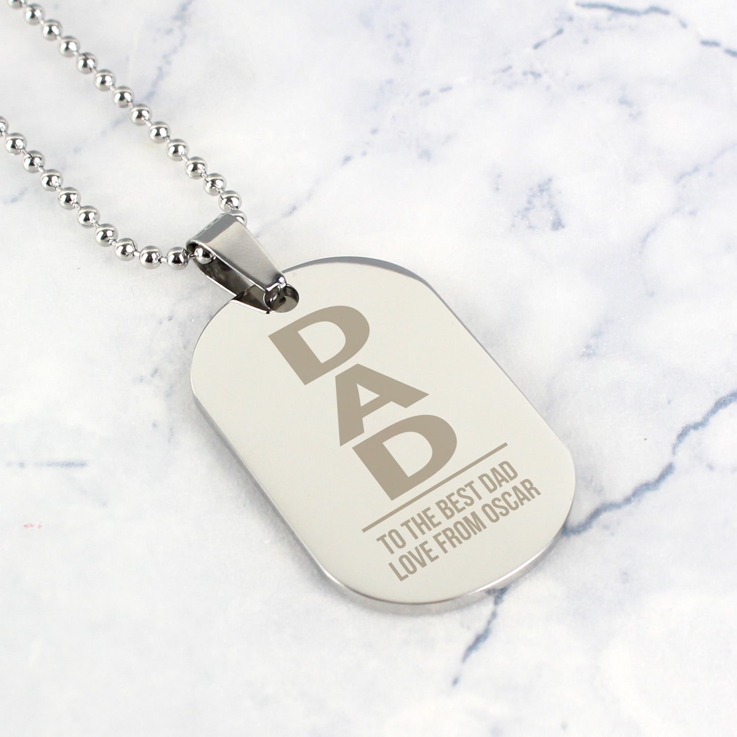 Personalised Dad Stainless Steel Dog Tag Necklace - Personalise It!