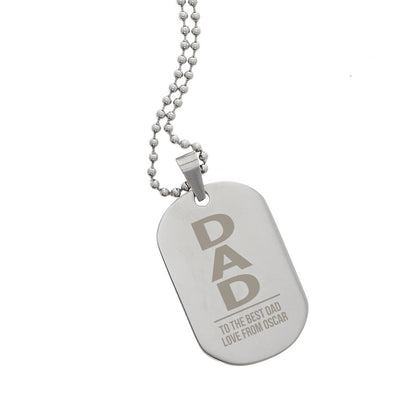 Personalised Dad Stainless Steel Dog Tag Necklace - Personalise It!