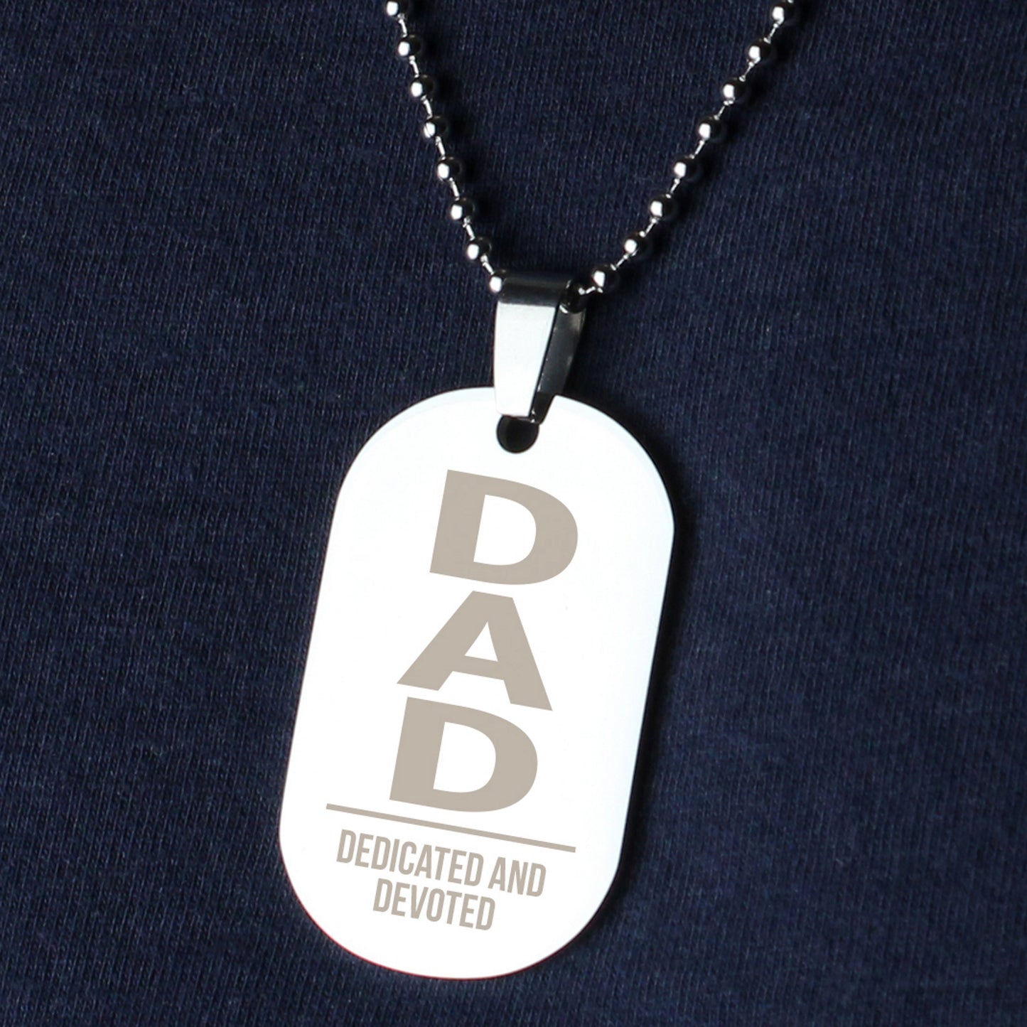 Personalised Dad Stainless Steel Dog Tag Necklace - Personalise It!