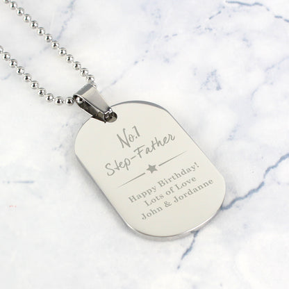 Personalised No.1 Stainless Steel Dog Tag Necklace - Personalise It!