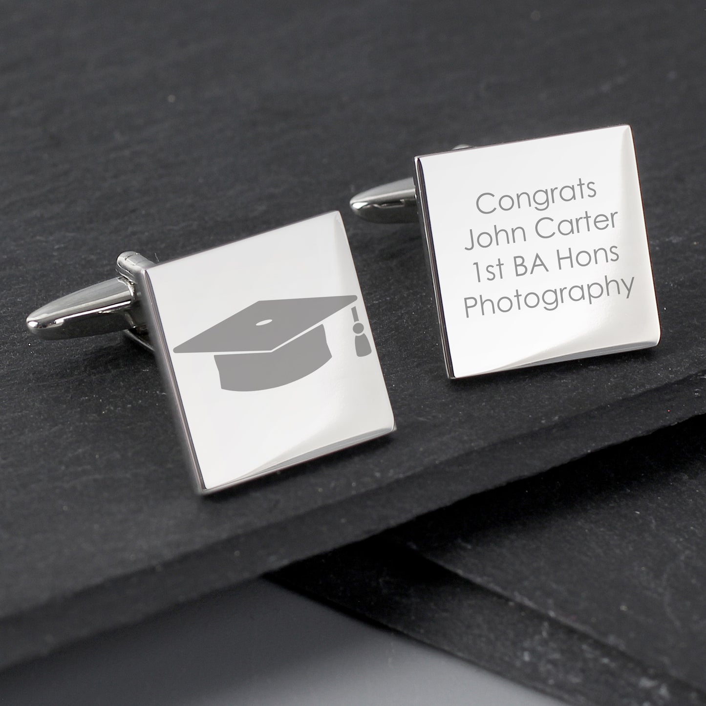 Personalised Graduation Square Cufflinks - Personalise It!