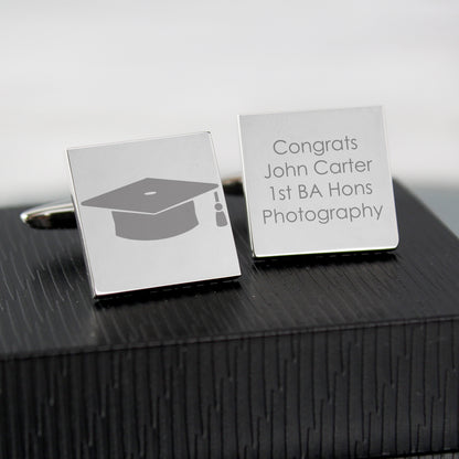 Personalised Graduation Square Cufflinks - Personalise It!