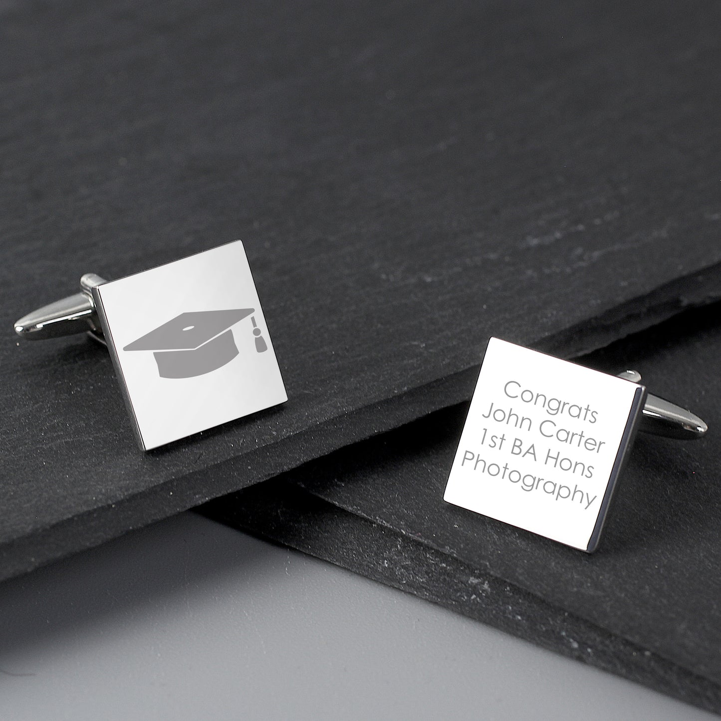 Personalised Graduation Square Cufflinks - Personalise It!