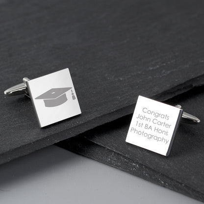 Personalised Graduation Square Cufflinks - Personalise It!