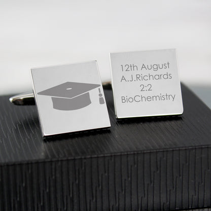 Personalised Graduation Square Cufflinks - Personalise It!