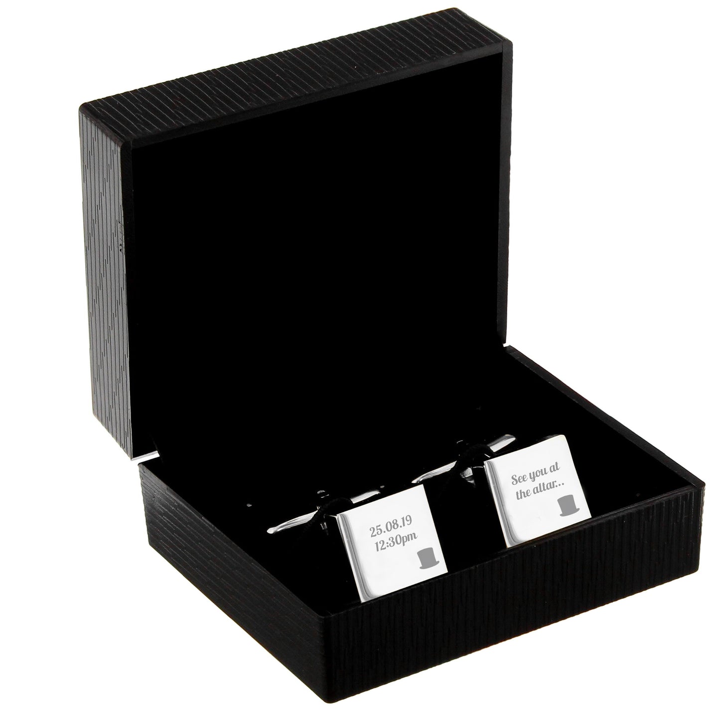 Personalised Top Hat Wedding Square Cufflinks - Personalise It!