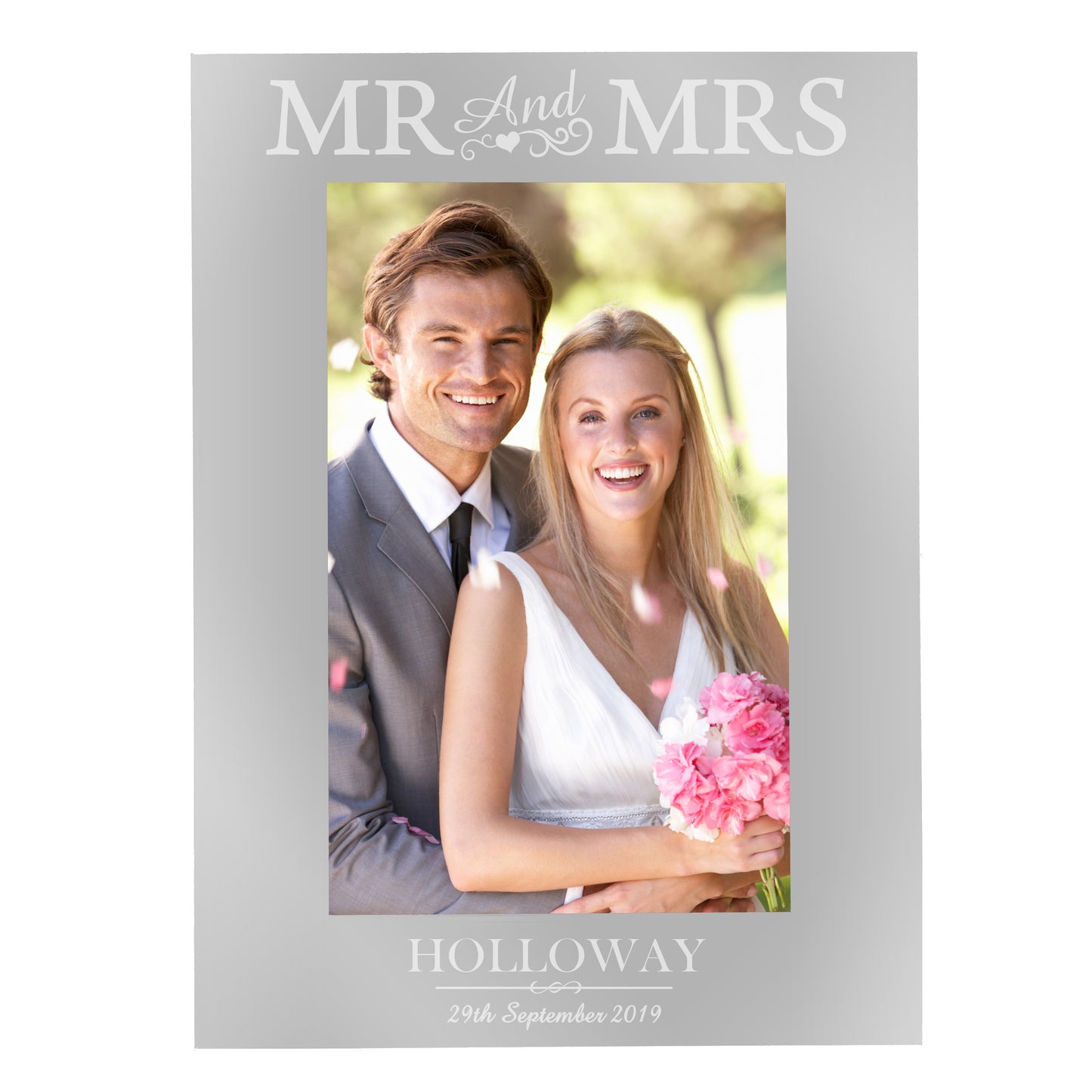 Personalised Mr & Mrs 4x6 Silver Photo Frame - Personalise It!