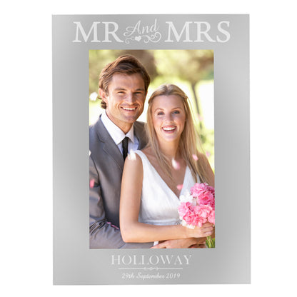 Personalised Mr & Mrs 4x6 Silver Photo Frame - Personalise It!