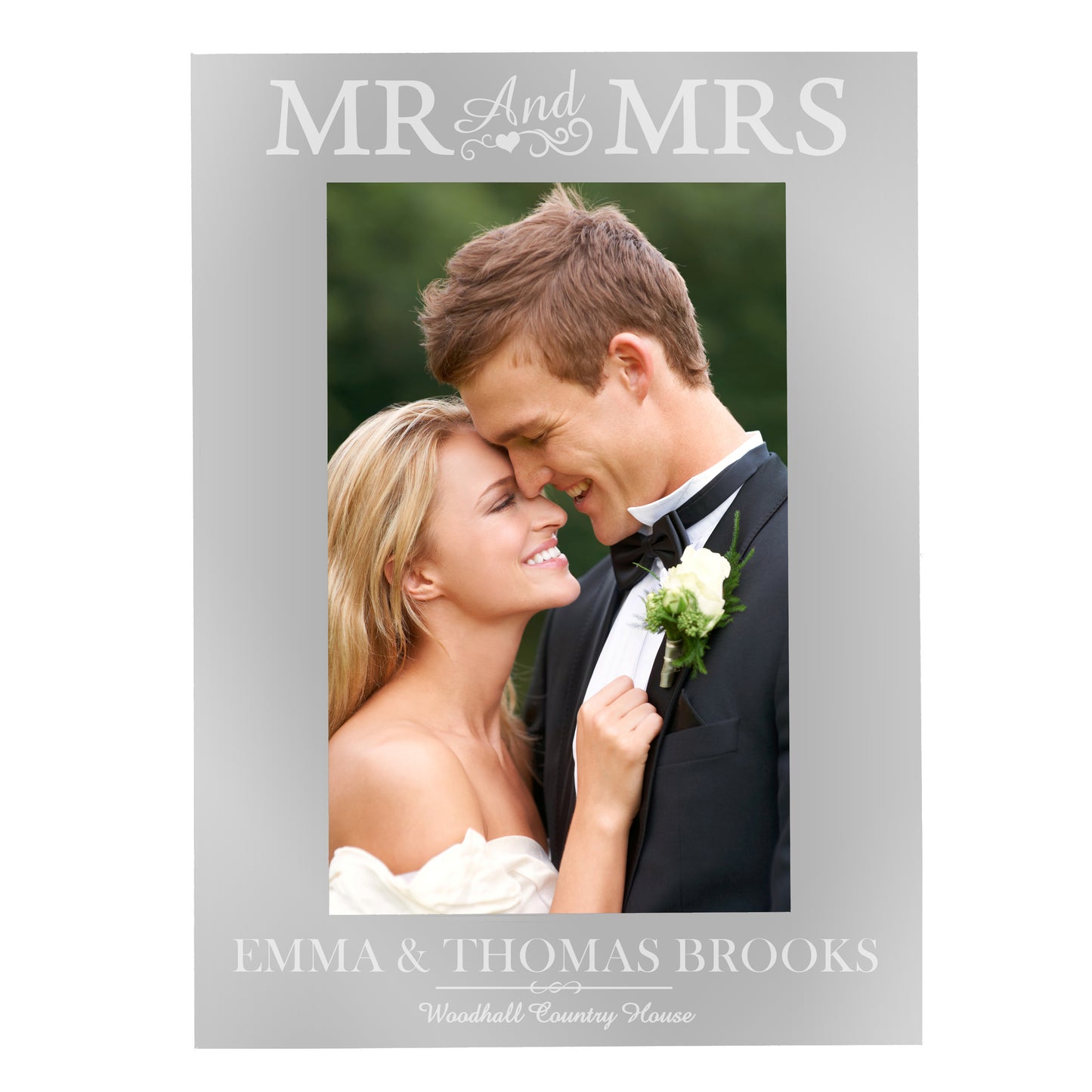 Personalised Mr & Mrs 4x6 Silver Photo Frame - Personalise It!