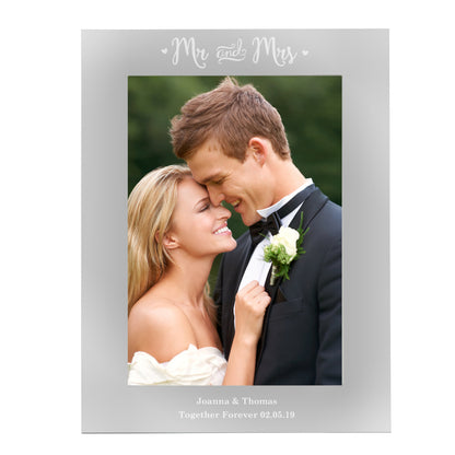 Personalised Mr & Mrs 5x7 Silver Photo Frame - Personalise It!
