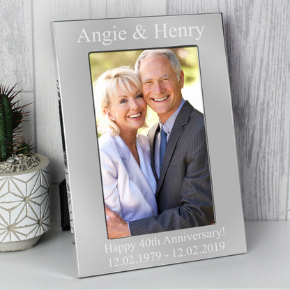 Personalised 6x4 Silver Photo Frame - Personalise It!