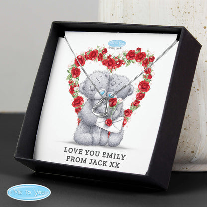 Personalised Me to You Valentine Sentiment Heart Necklace and Box - Personalise It!