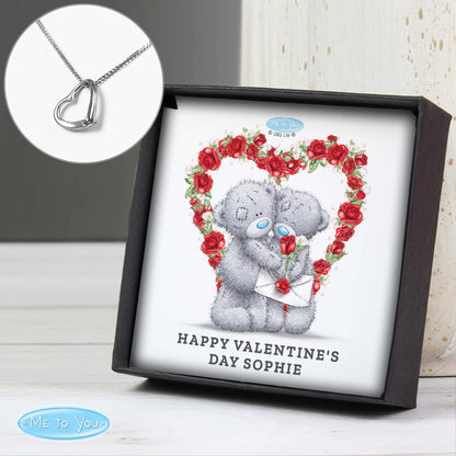 Personalised Me to You Valentine Sentiment Heart Necklace and Box - Personalise It!