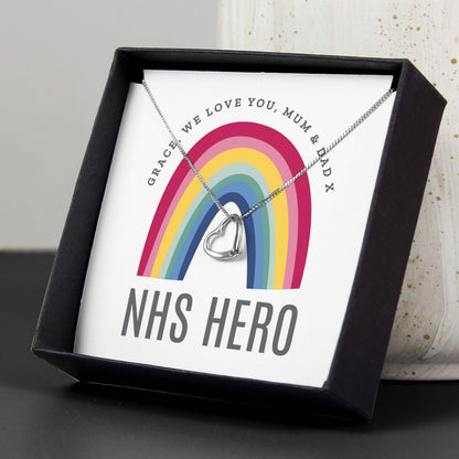 Personalised Rainbow Sentiment Silver Tone Necklace and Box - Personalise It!