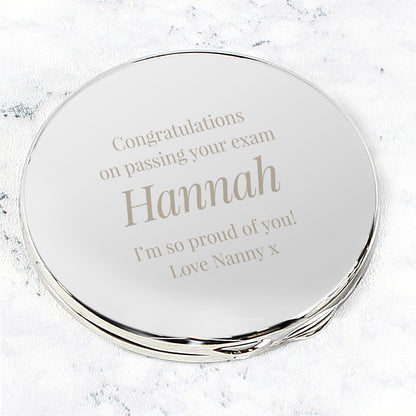 Personalised Free Text Compact Mirror - Personalise It!