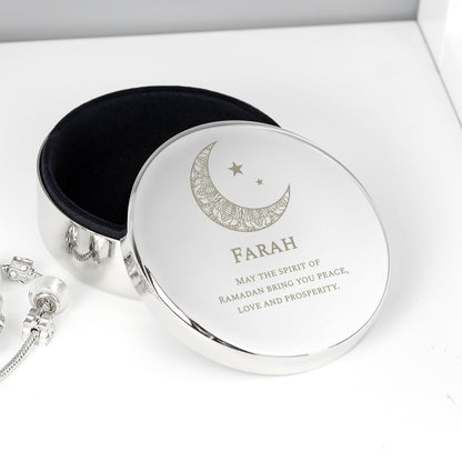 Personalised Eid Round Trinket Box - Personalise It!