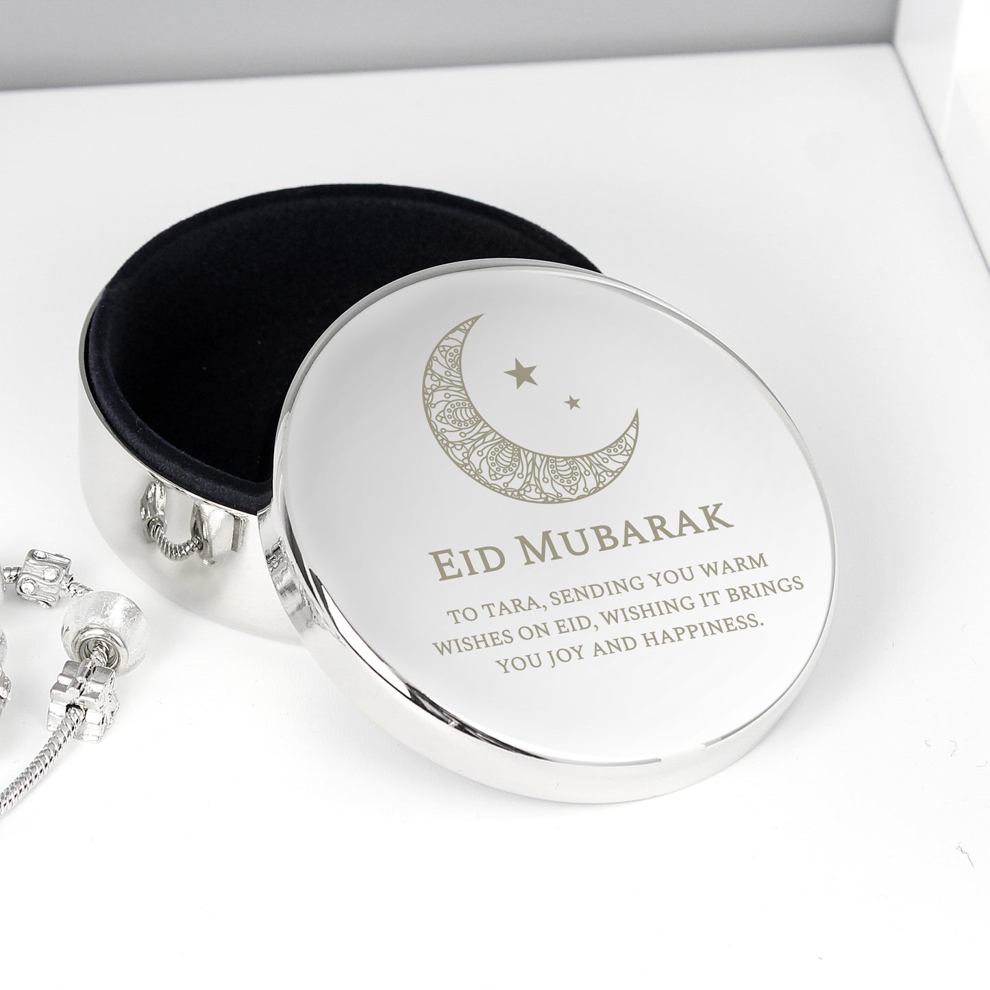 Personalised Eid Round Trinket Box - Personalise It!