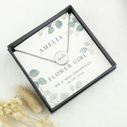 Personalised Botanical Sentiment Silver Tone Necklace and Box - Personalise It!