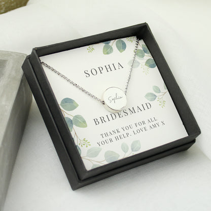 Personalised Botanical Sentiment Silver Tone Necklace and Box - Personalise It!