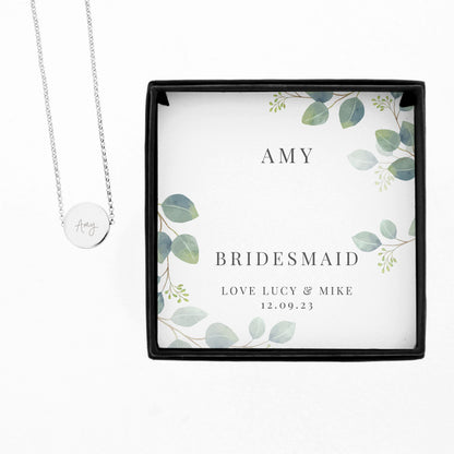 Personalised Botanical Sentiment Silver Tone Necklace and Box - Personalise It!