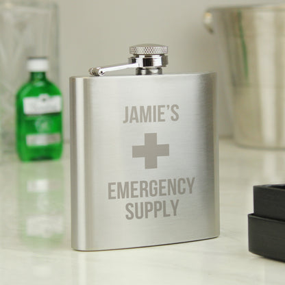 Personalised Emergency Supply Father's Day Hip Flask - Personalise It!