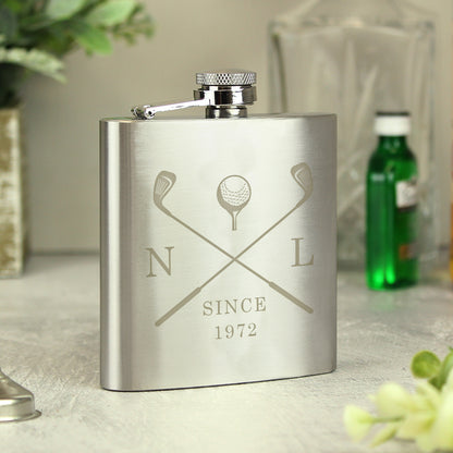 Personalised Golf Father's Day Hip Flask - Personalise It!