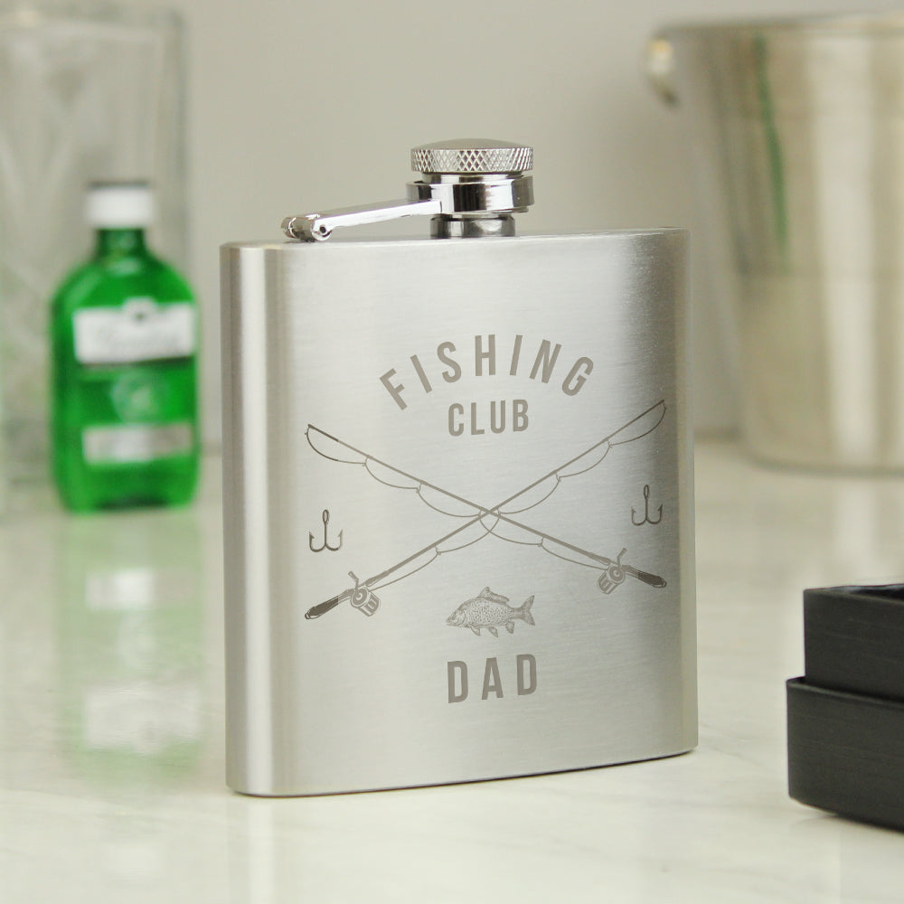 Personalised Fishing Father's Day Hip Flask - Personalise It!