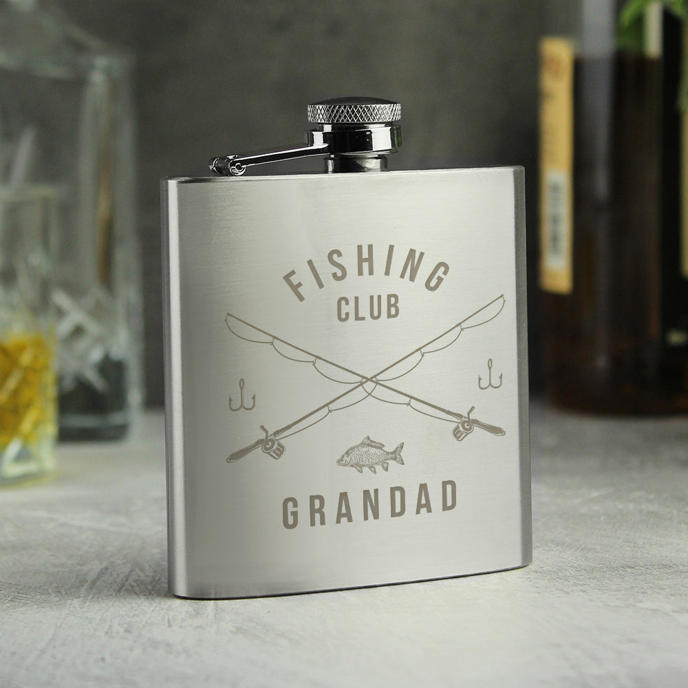 Personalised Fishing Father's Day Hip Flask - Personalise It!