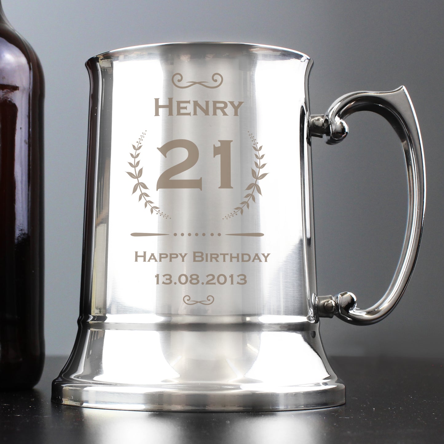 Personalised Age Crest Stainless Steel Tankard - Personalise It!