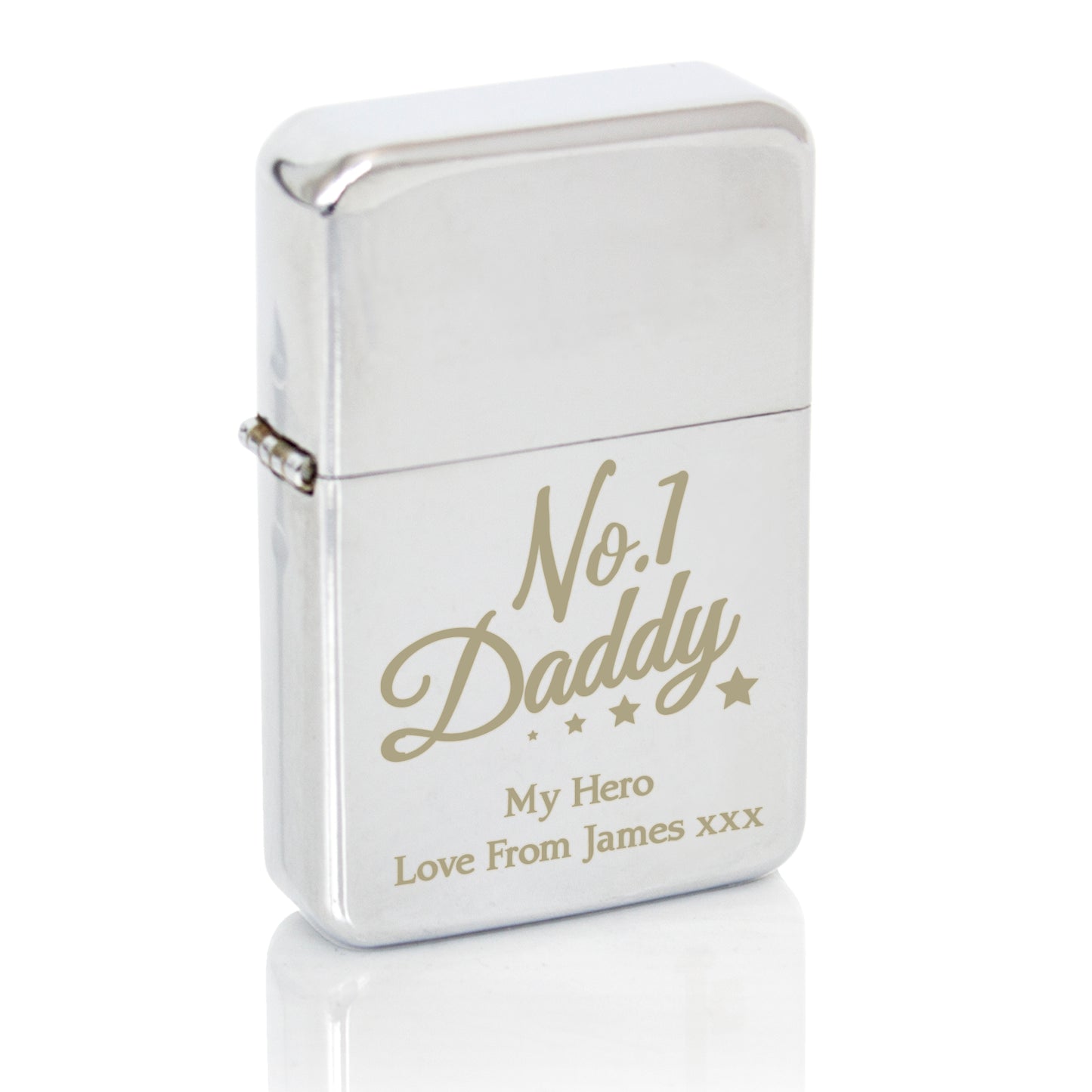 Personalised No.1 Daddy Silver Lighter - Personalise It!