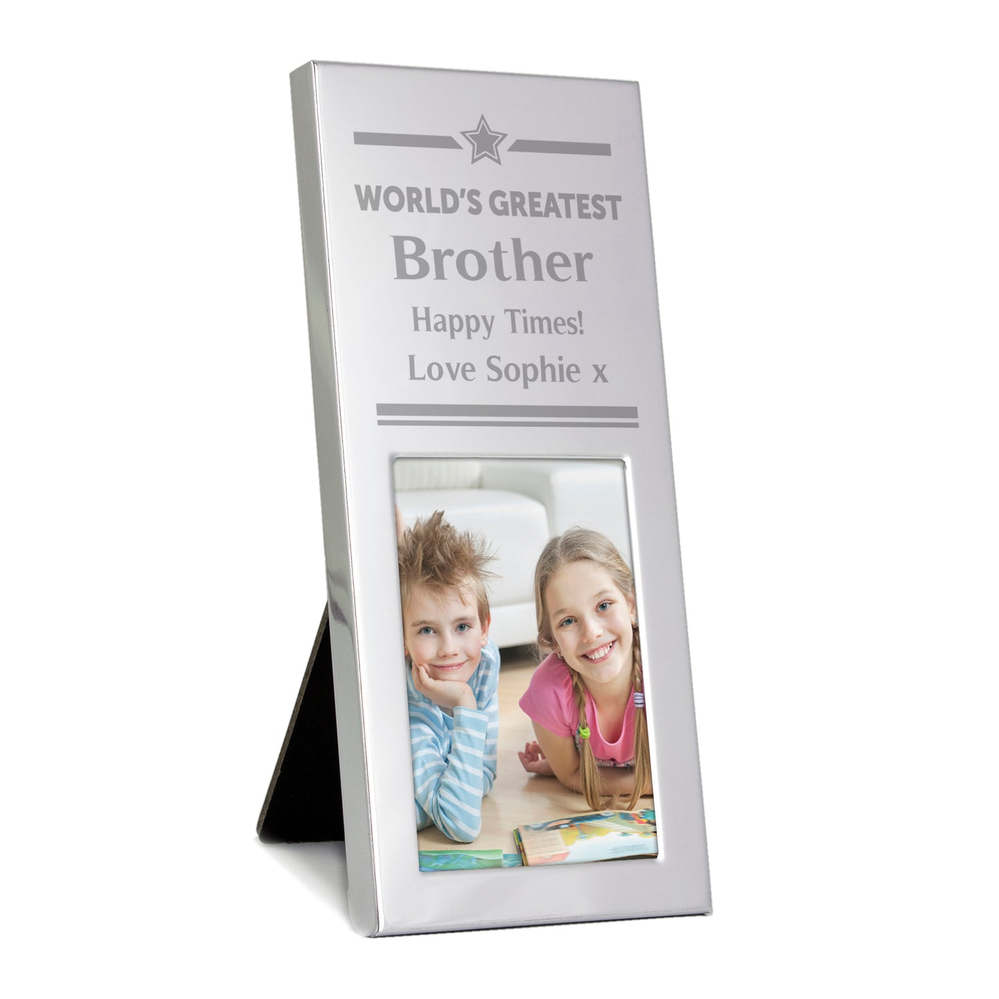 Personalised Gold Award Small Silver 2x3 Photo Frame - Personalise It!