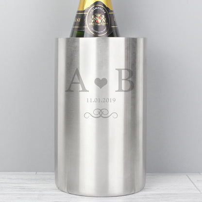 Personalised Monogram Stainless Steel Wine Cooler - Personalise It!