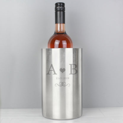 Personalised Monogram Stainless Steel Wine Cooler - Personalise It!