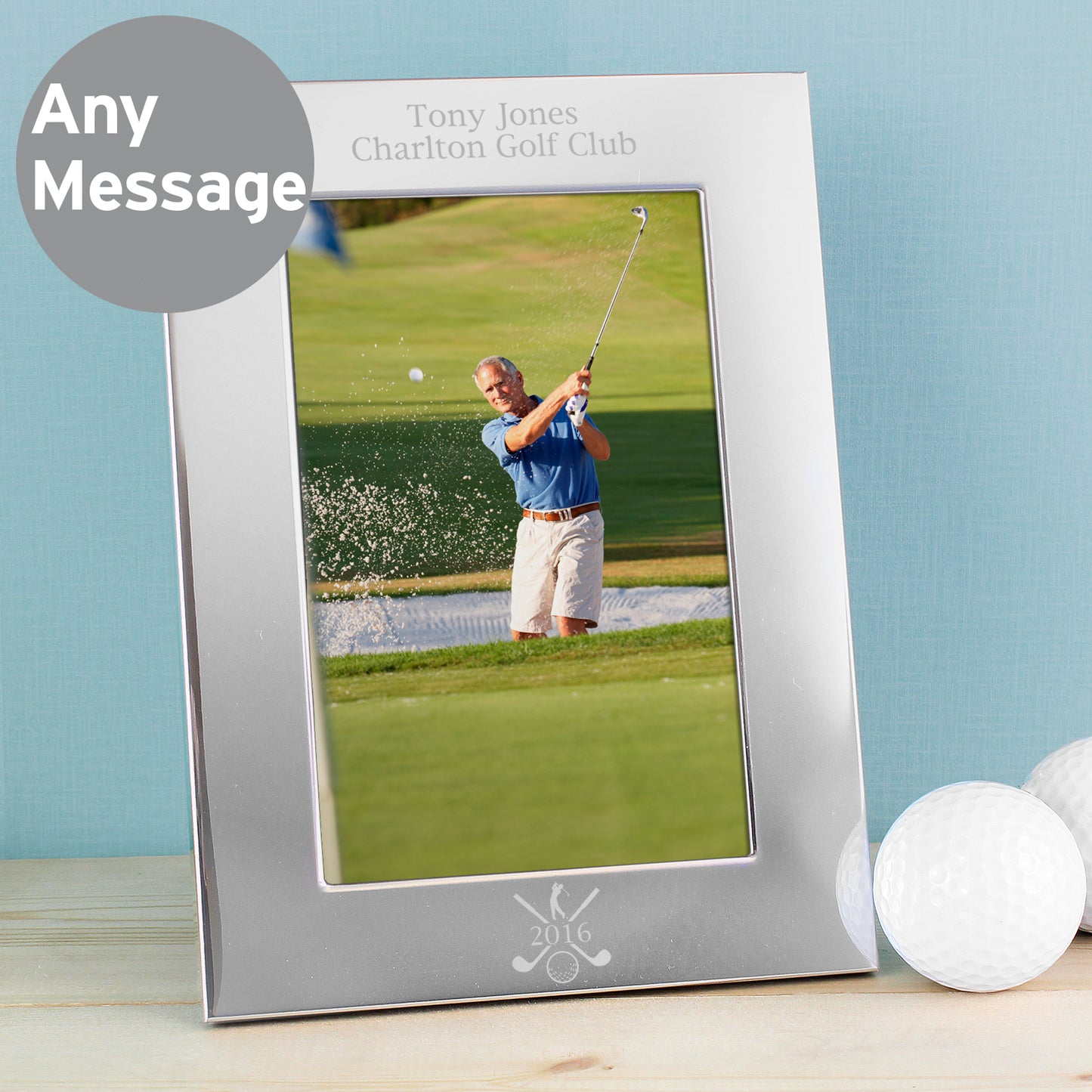 Personalised Golf 4x6 Silver Photo Frame - Personalise It!
