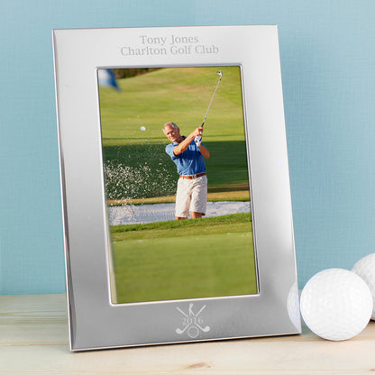 Personalised Golf 4x6 Silver Photo Frame - Personalise It!
