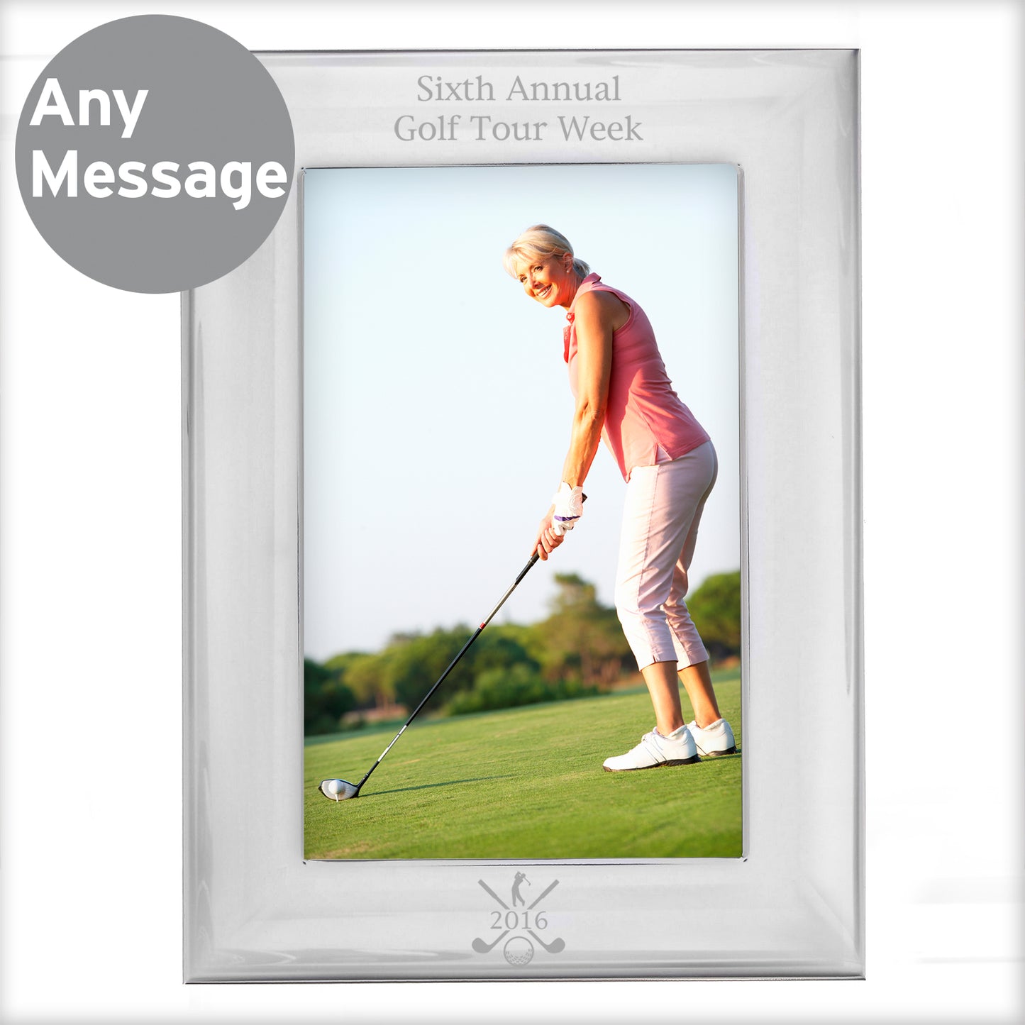 Personalised Golf 4x6 Silver Photo Frame - Personalise It!