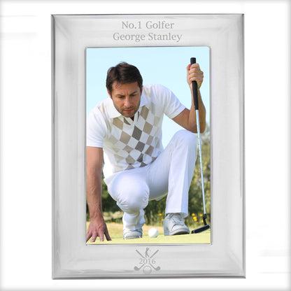 Personalised Golf 4x6 Silver Photo Frame - Personalise It!
