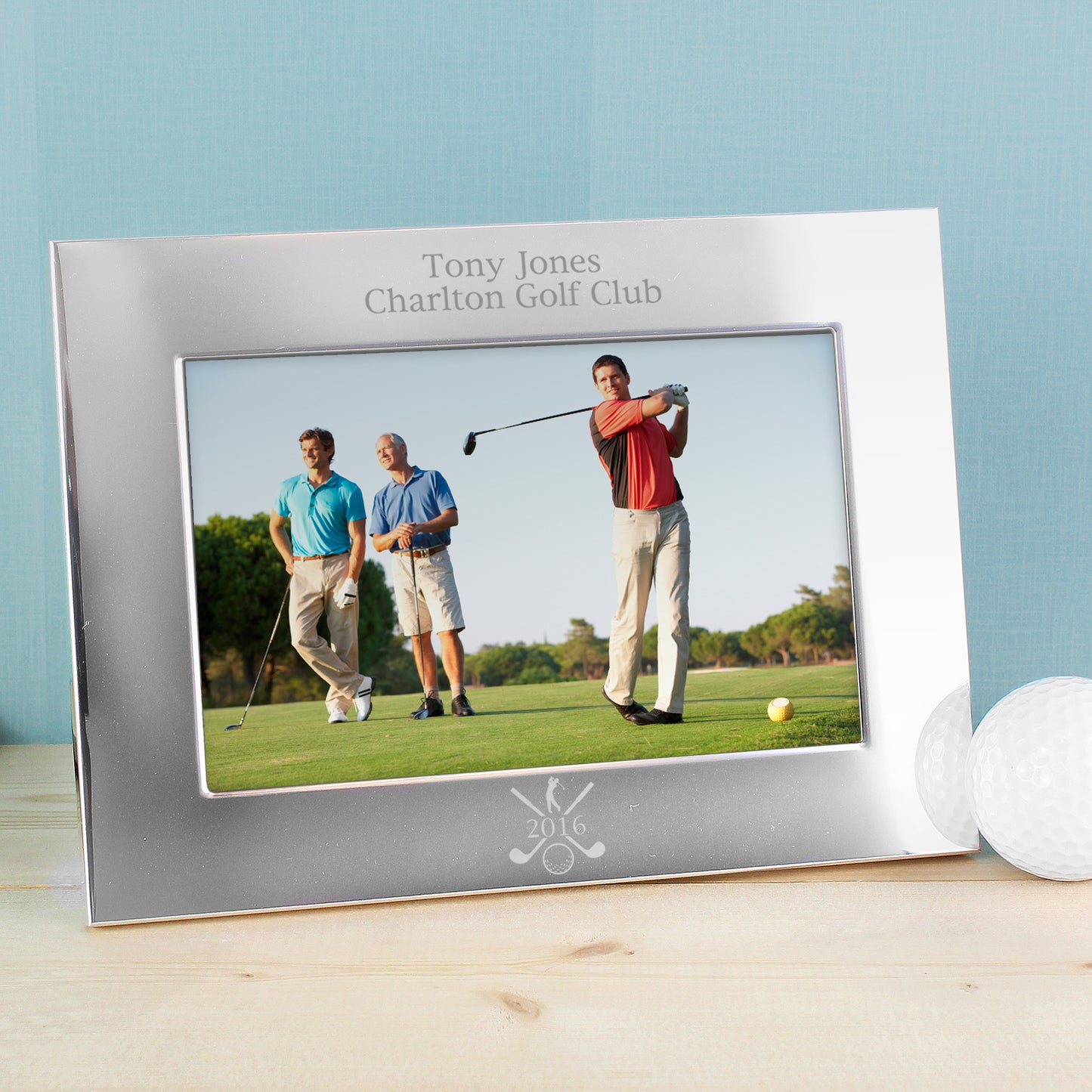 Personalised Golf 6x4 Landscape Silver Photo Frame - Personalise It!