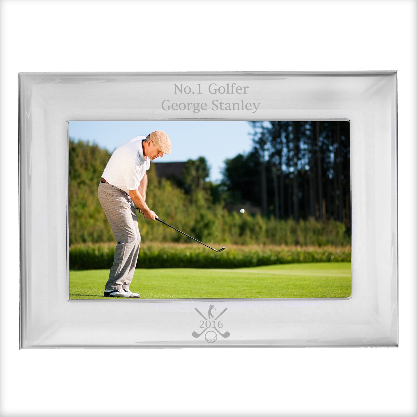 Personalised Golf 6x4 Landscape Silver Photo Frame - Personalise It!