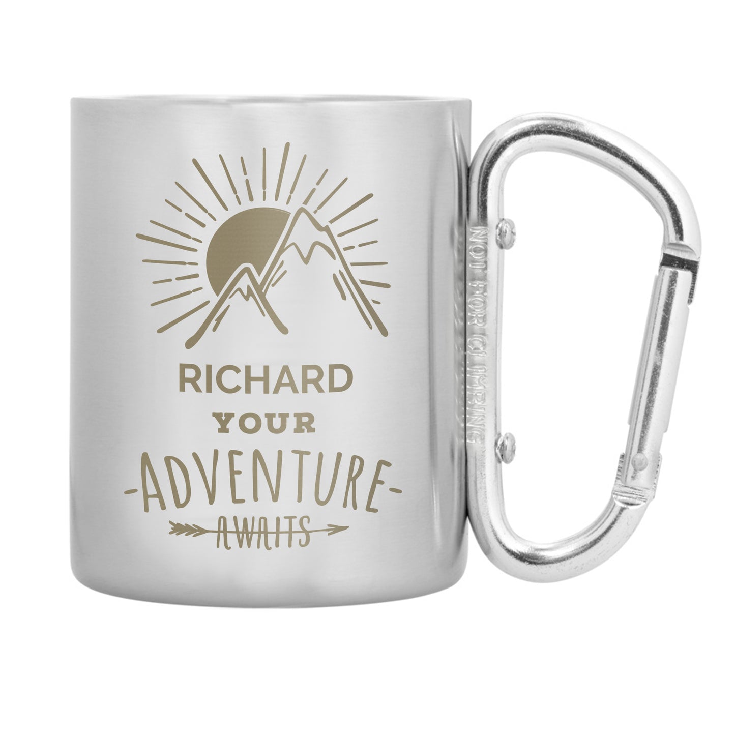 Personalised 'Adventure Awaits' Stainless Steel Mug - Personalise It!