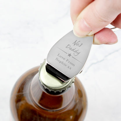 Personalised No.1 Bottle Opener Keyring - Personalise It!