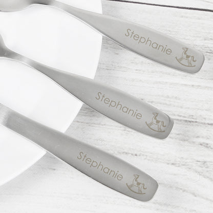 Personalised 3 Piece Rocking Horse Cutlery Set - Personalise It!