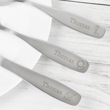 Personalised 3 Piece Hessian Friends Cutlery Set - Personalise It!